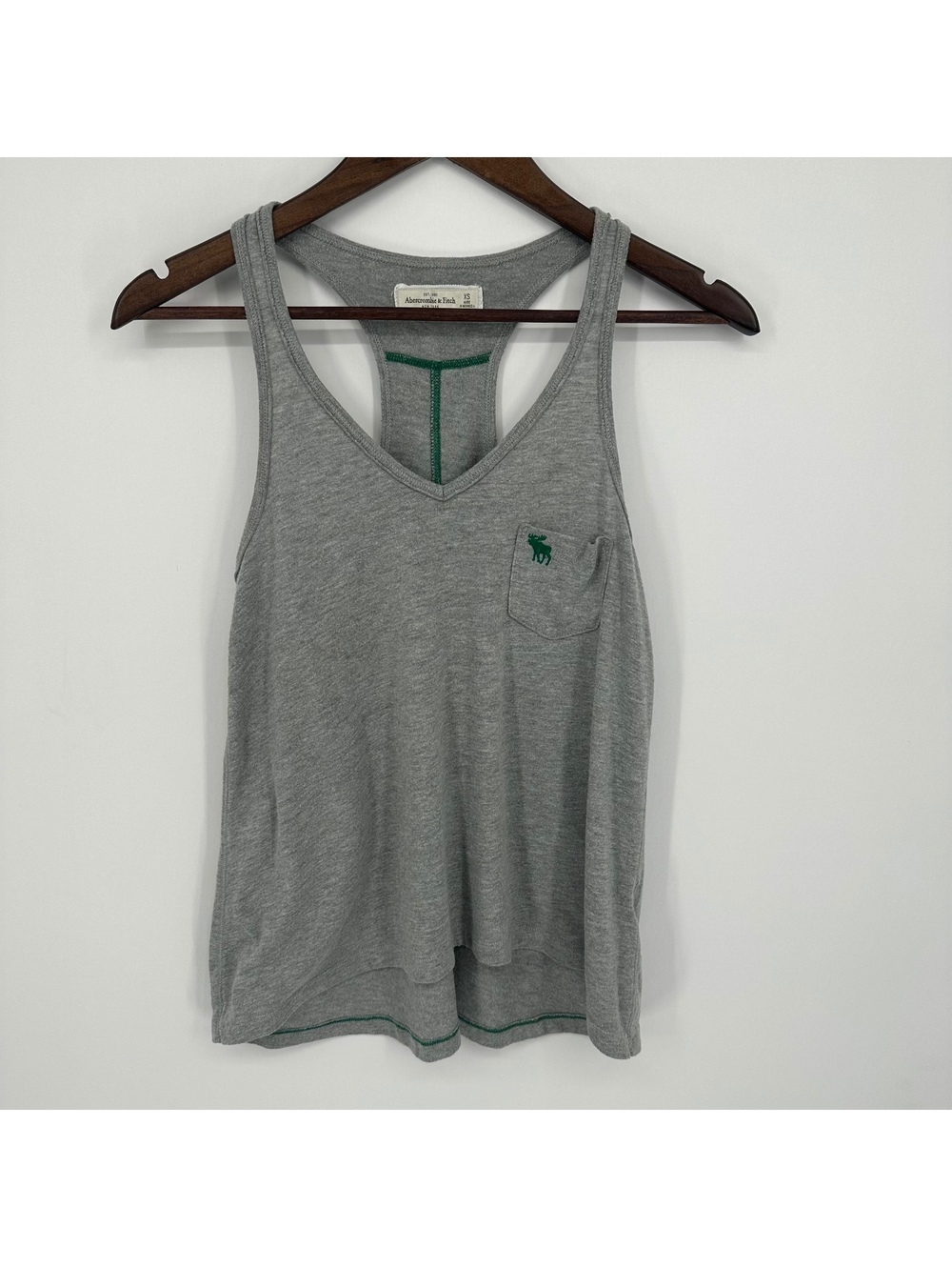 Abercrombie & Fitch Gray Racerback Tank Moose Logo XS